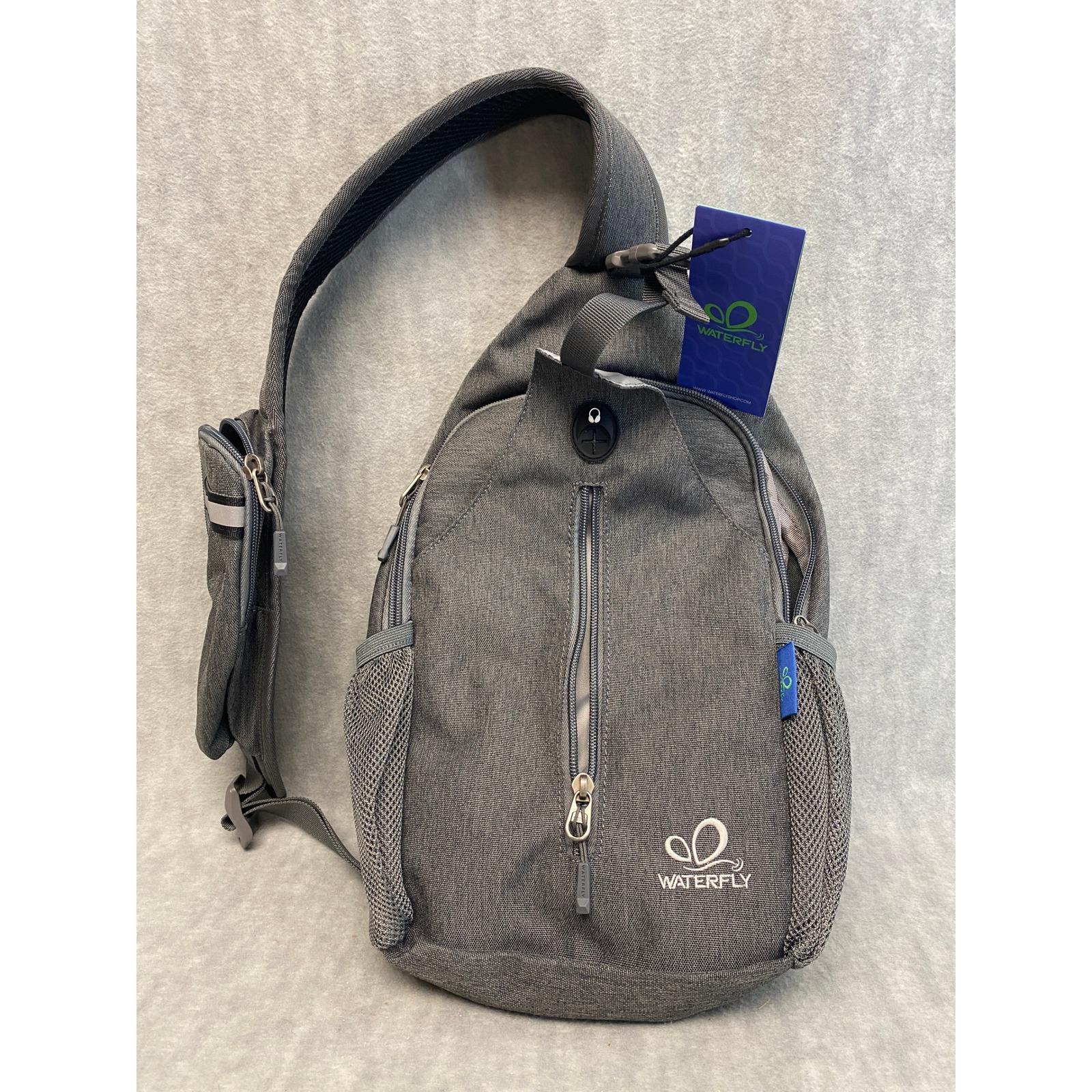 Waterfly Gray Sling Backpack Crossbody Chest Bag Travel Hiking Shoulder Unisex — image 5 of 8